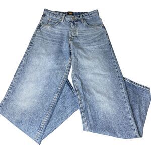 3/$30 Lee Jeans Womens 25x32 Loose Straight Rider Denim Downpour Modern 28 Waist